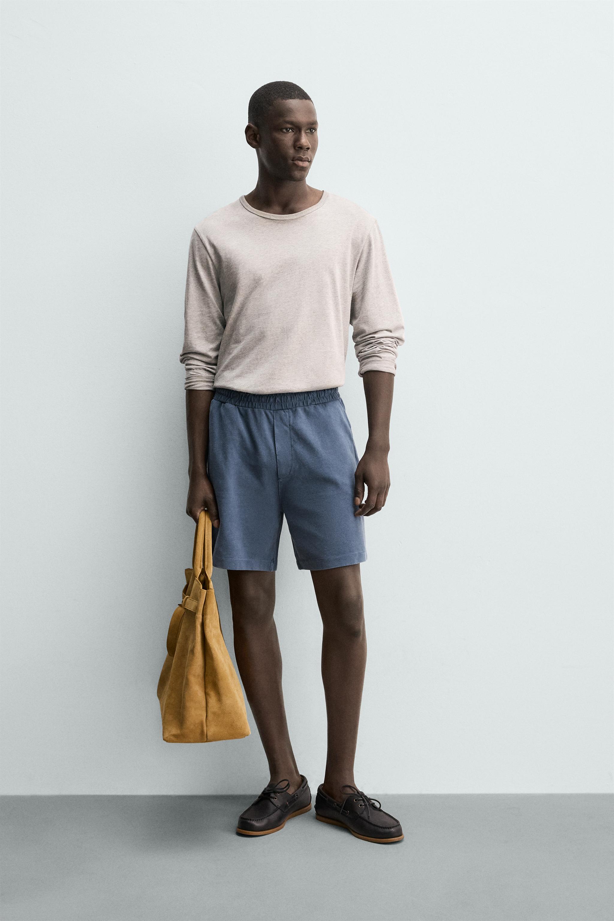 WASHED REGULAR FIT PIQUÉ SHORTS